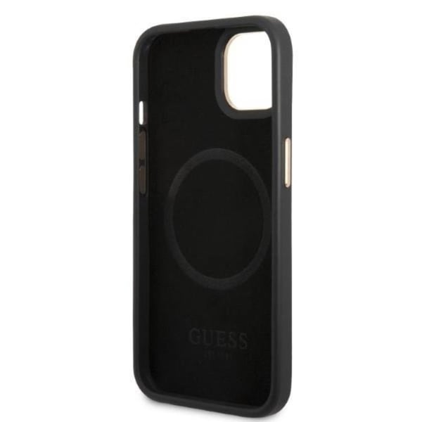 Guess Mobilskal till iPhone 13 Magsafe Peony Logo Plate - Svart