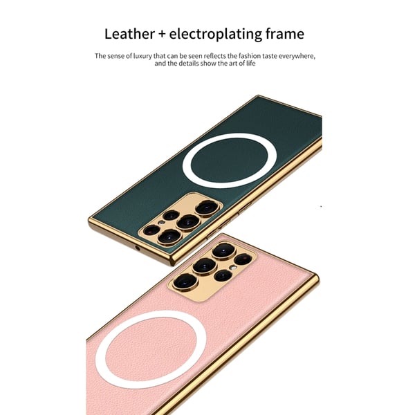 GKK Mobilskal till Galaxy S23 Ultra Magsafe Electroplating - Rosa