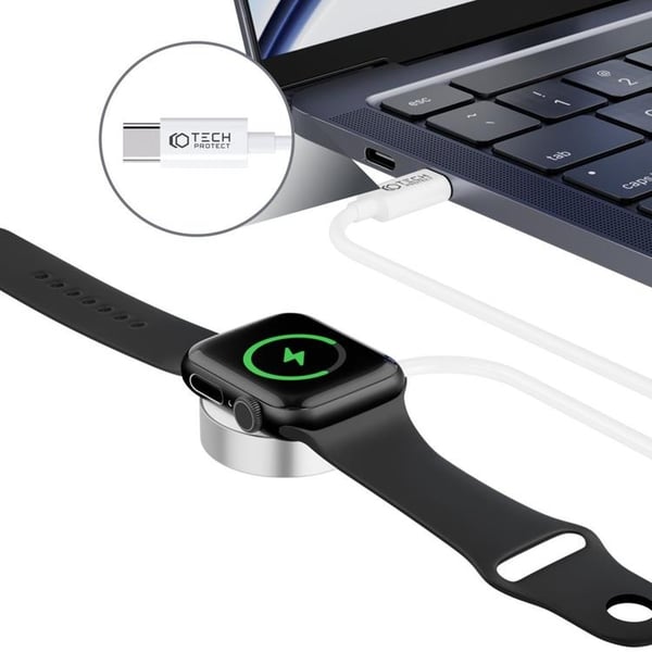 Tech-Protect Apple Watch Magnetic Laddare Type-C 120cm - Vit