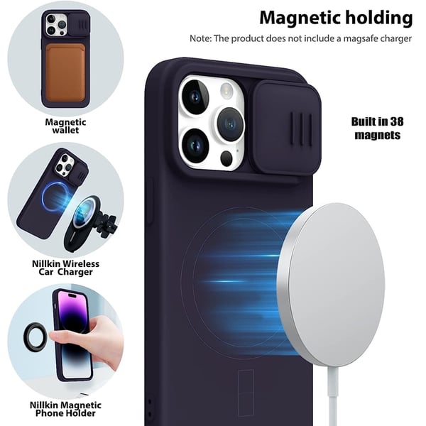 Nillkin Mobilskal till iPhone 14 Pro Max Magsafe CamShield Silky - Mörklila