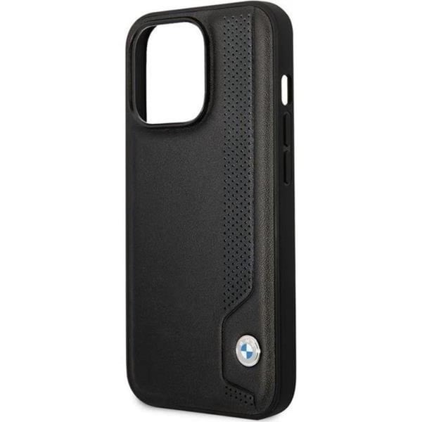 BMW Mobilskal till iPhone 14 Pro Max Läder Blue Dots - Svart