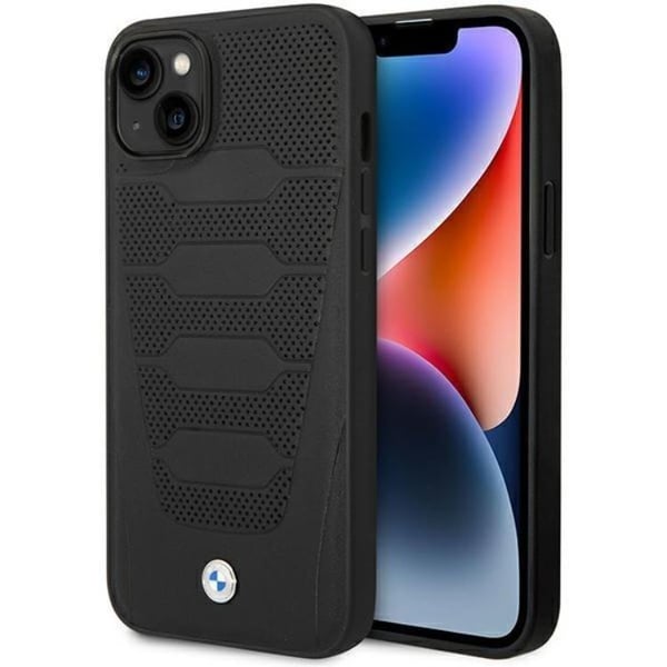 BMW Mobilskal till iPhone 14 Läder Seats Pattern - Svart