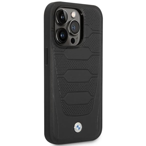 BMW Mobilskal till iPhone 14 Pro Magsafe Läder Seats Pattern - Svart