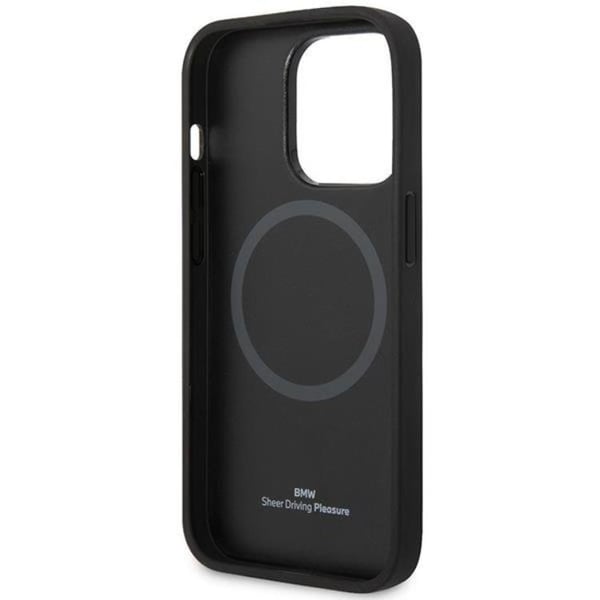 BMW Mobilskal till iPhone 14 Pro Magsafe Läder Seats Pattern - Svart