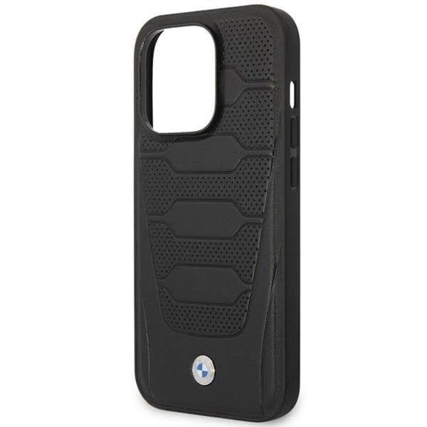 BMW Mobilskal till iPhone 14 Pro Magsafe Läder Seats Pattern - Svart