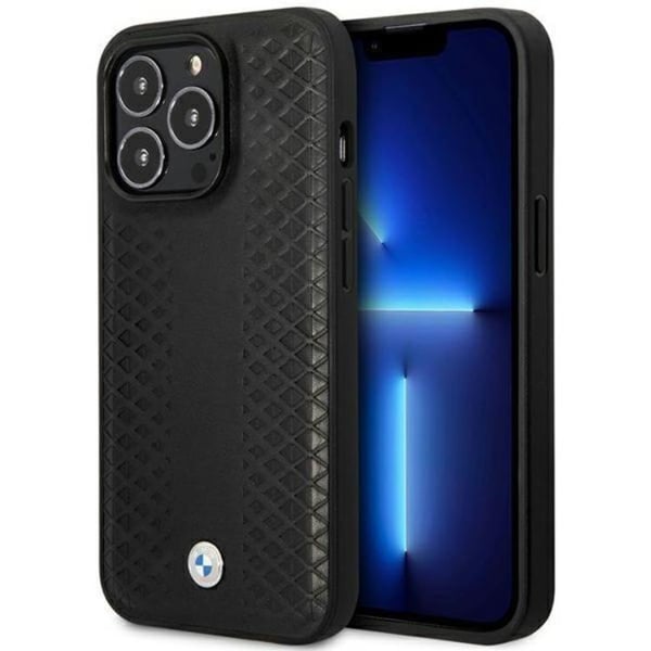 BMW Mobilskal till iPhone 14 Pro Max Magsafe Läder Diamond Pattern