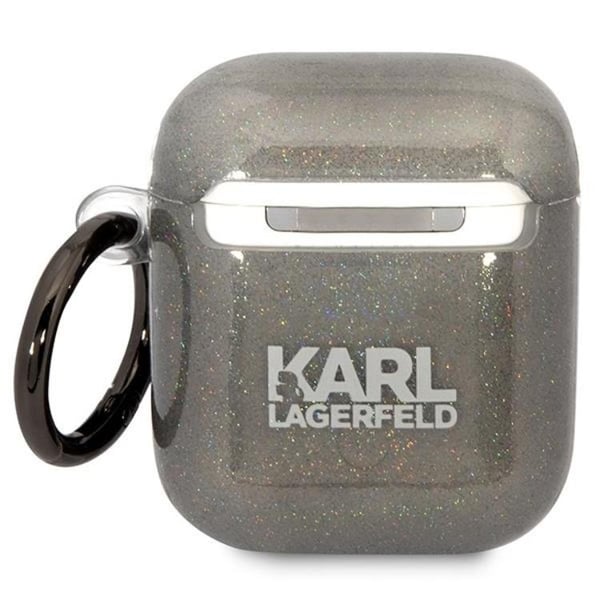KARL LAGERFELD AirPods 1/2 Skal Gliter Karl&Choupette - Svart