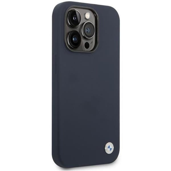 BMW Mobilskal till iPhone 14 Pro Max Magsafe Silicone Metal Logo -Navy