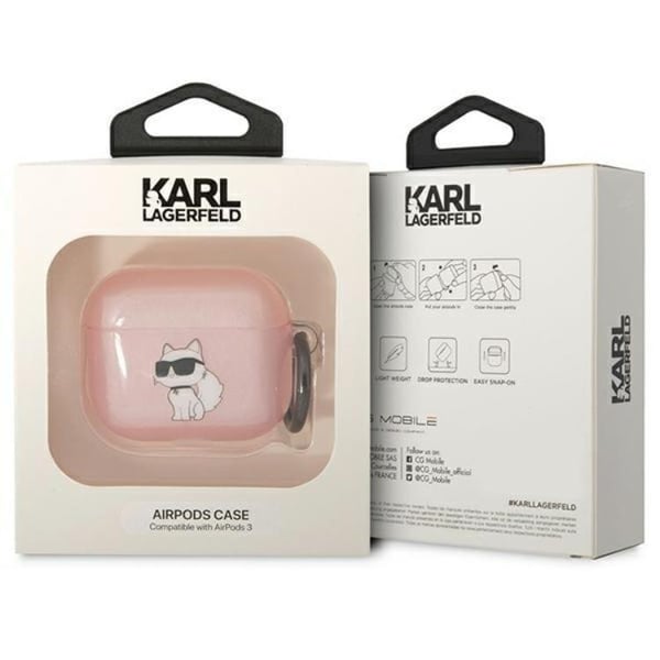 KARL LAGERFELD AirPods 3 -kuori Ikonik Choupette - Pinkki