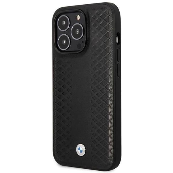 BMW Mobilskal till iPhone 14 Pro Magsafe Läder Diamond - Svart