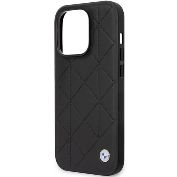 BMW Mobilskal till iPhone 14 Pro Läder Quilted- Svart