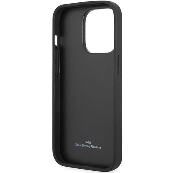 BMW Mobilskal till iPhone 14 Pro Läder Quilted- Svart