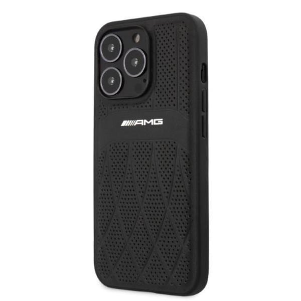 AMG Mobilskal till iPhone 13 Pro Max Läder Curved Lines - Svart