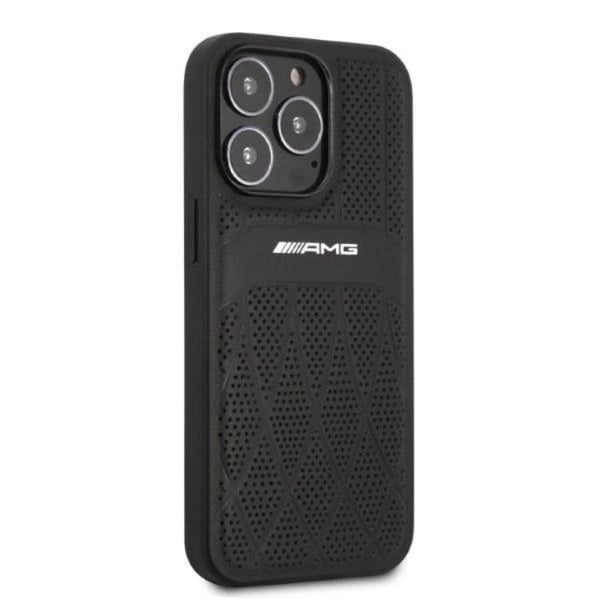 AMG Mobilskal till iPhone 13 Pro Max Läder Curved Lines - Svart