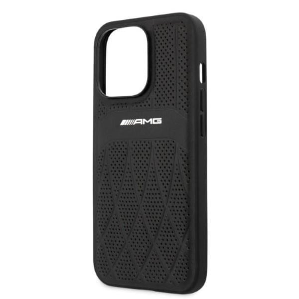 AMG Mobilskal till iPhone 13 Pro/13 Läder Curved Lines - Svart