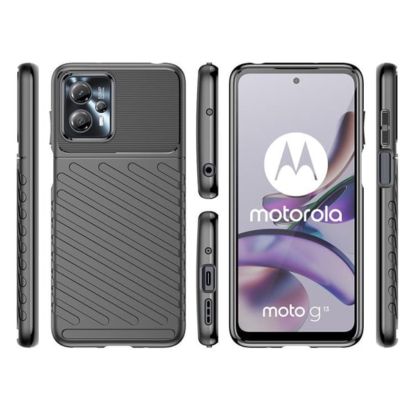Telefontaske til Motorola Moto G53 Thunder Silicone Armor - Sort