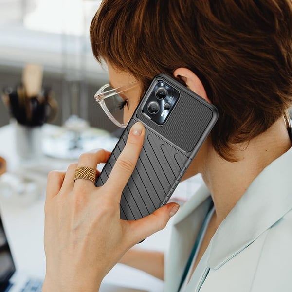 Telefontaske til Motorola Moto G53 Thunder Silicone Armor - Sort