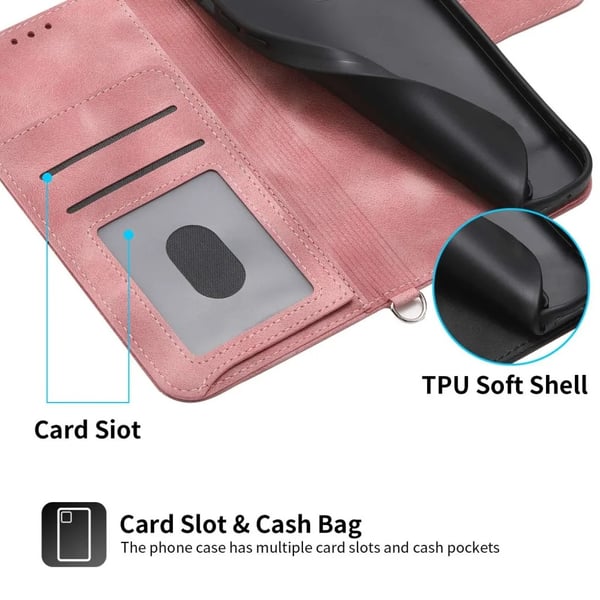 Galaxy S23 Pungcover med Rem - Rosa