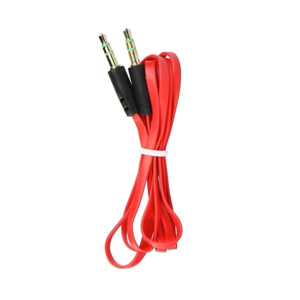 Kabel AUX 3,5mm Jack röd platt