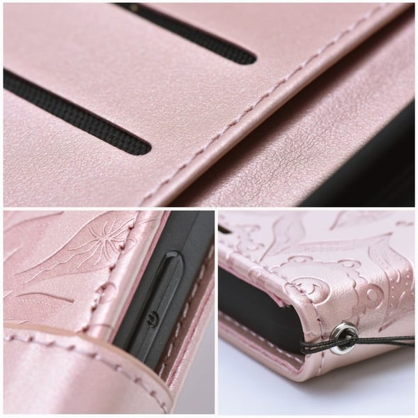 MEZZO tegnebog taske til Samsung A14 4G Mandala Rose Gold