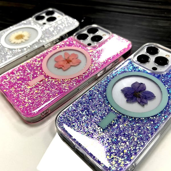 BOOM Mobilskal till iPhone 14 Pro Max Magsafe Drop-Proof - Vit Flower