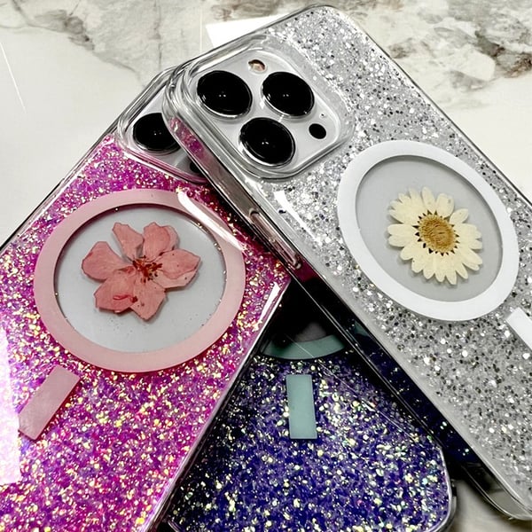 BOOM Mobilskal till iPhone 14 Pro Magsafe Drop-Proof - Vit Flower
