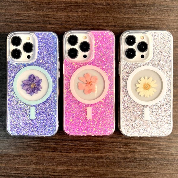 BOOM Mobilskal till iPhone 13 Pro Magsafe Drop-Proof - Rosa Flower