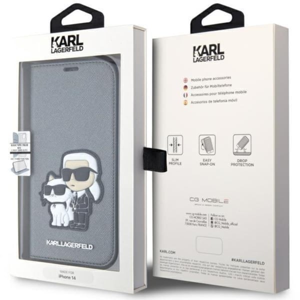 Karl Lagerfeld iPhone 14 Lompakkokotelo Saffiano Karl