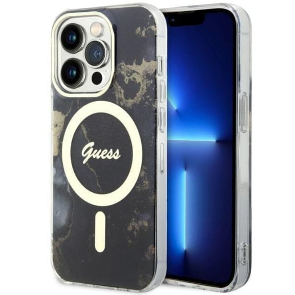 Guess Mobilskal till iPhone 14 Pro Max MagSafe Guld Marble - Svart