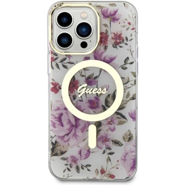 Guess Mobilskal till iPhone 14 Pro Max MagSafe Flower - Transparent