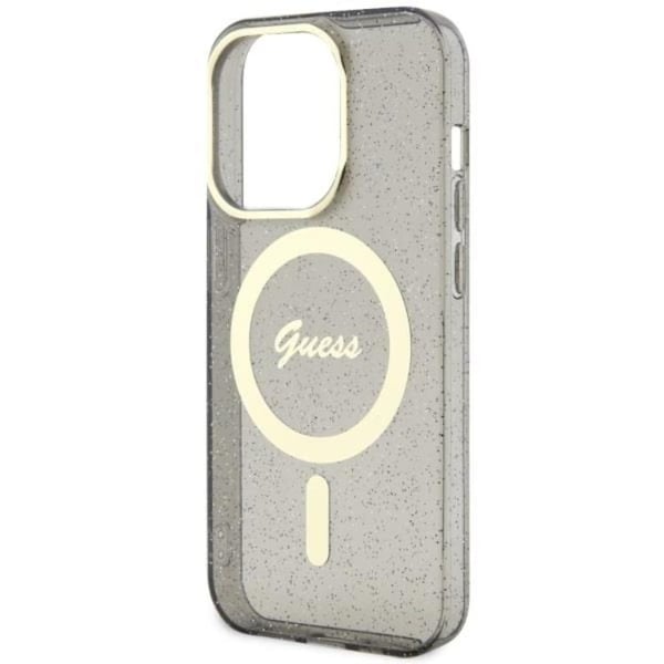 Guess Mobilskal till iPhone 14 Pro MagSafe Glitter Guld - Svart