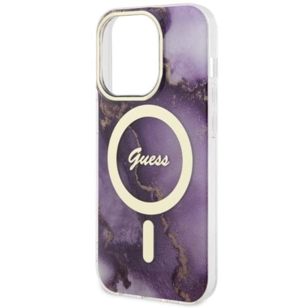 Guess Mobilskal till iPhone 14 Pro MagSafe Guld Marble - Lila