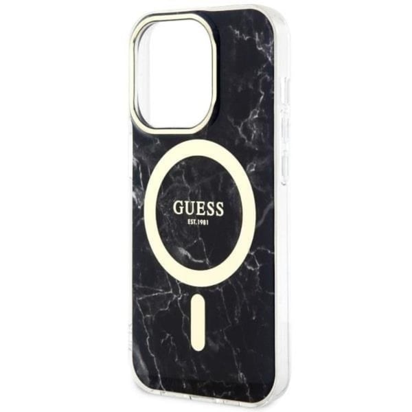 Guess Mobilskal till iPhone 14 Pro MagSafe Marble - Svart