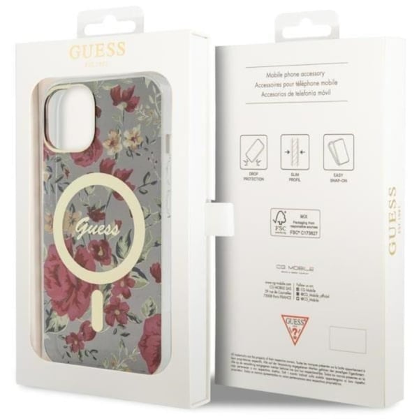 Guess Mobilskal till iPhone 14 MagSafe Flower - Grön/Khaki
