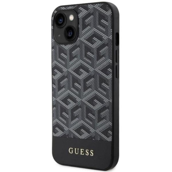 Guess Mobilskal till iPhone 14 Plus MagSafe GCube Stripes - Svart