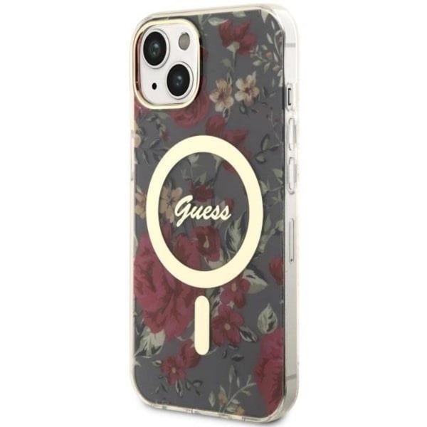 Guess Mobilskal till iPhone 14 Plus MagSafe Flower - Grön/Khaki