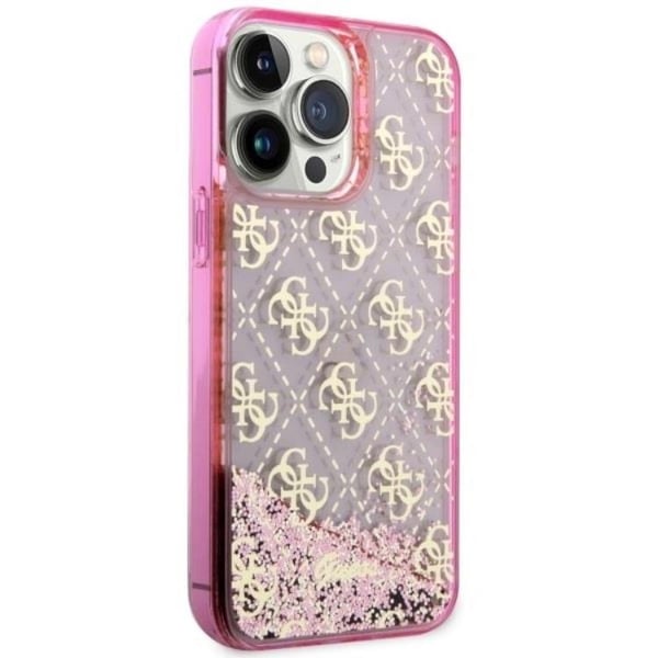 Guess Mobilskal till iPhone 14 Pro Liquid Glitter - Rosa