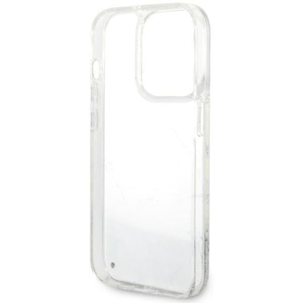 Guess Mobilskal till iPhone 14 Pro Liquid Glitter Marble - Vit