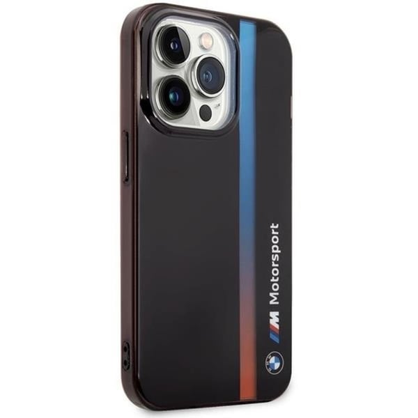 BMW Mobilskal till iPhone 14 Pro IML Tricolor Stripe - Svart