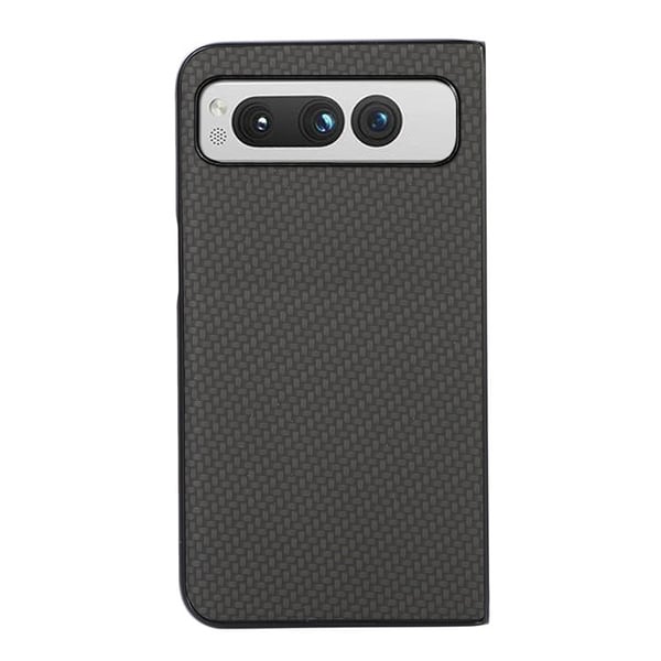 Telefontaske til Google Pixel Fold Carbon Fiber PU Læder - Sort