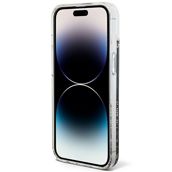 Guess Mobilskal till iPhone 14 Liquid Glitter Marble - Svart
