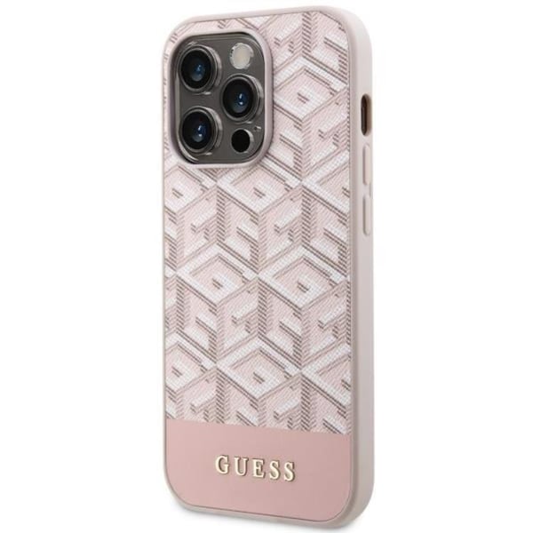 Guess Mobilskal till iPhone 14 Pro MagSafe GCube Stripes - Rosa