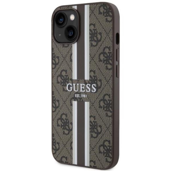 Guess Mobilskal till iPhone 14 MagSafe Printed Stripes - Brun