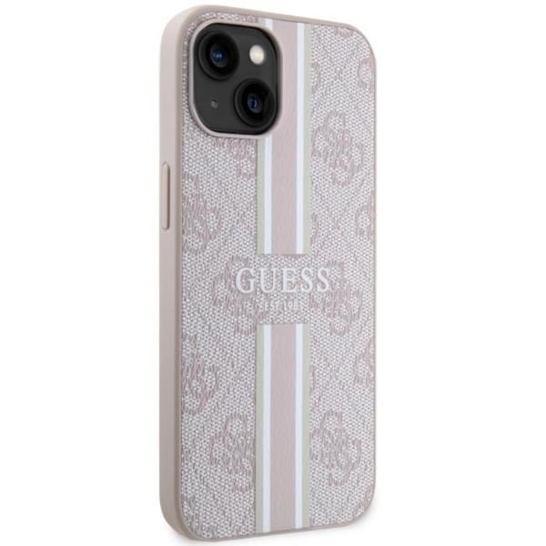 Guess Mobilskal till iPhone 14 MagSafe Printed Stripes - Rosa