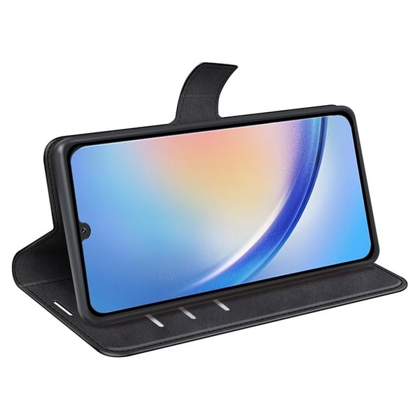 Galaxy A24 4G Pung Etui Folio Flip Kalv - Sort
