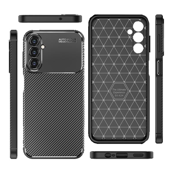 Mobilskal till Galaxy A24 4G Carbon Fiber - Svart