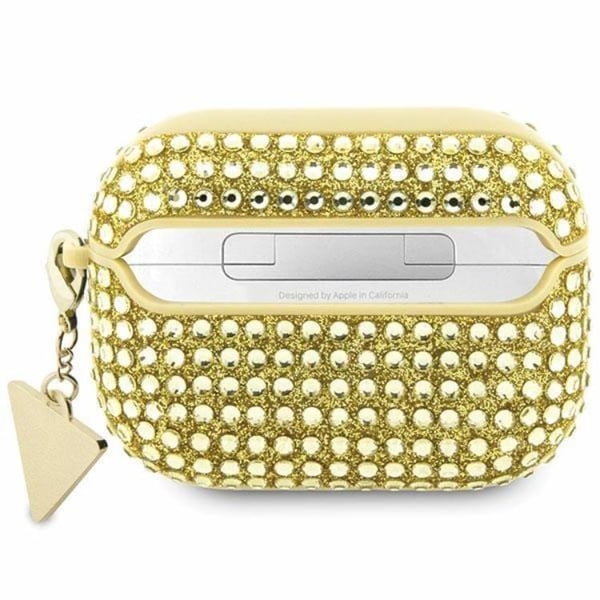 Guess AirPods Pro Skal Rhinestone Triangle Charm - Guld