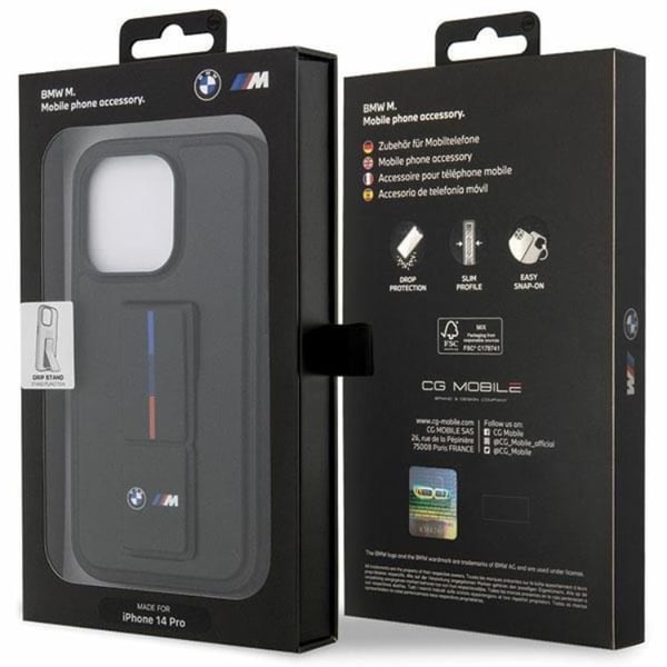 BMW Mobilskal till iPhone 14 Pro Max Grip Hot Stamp - Svart