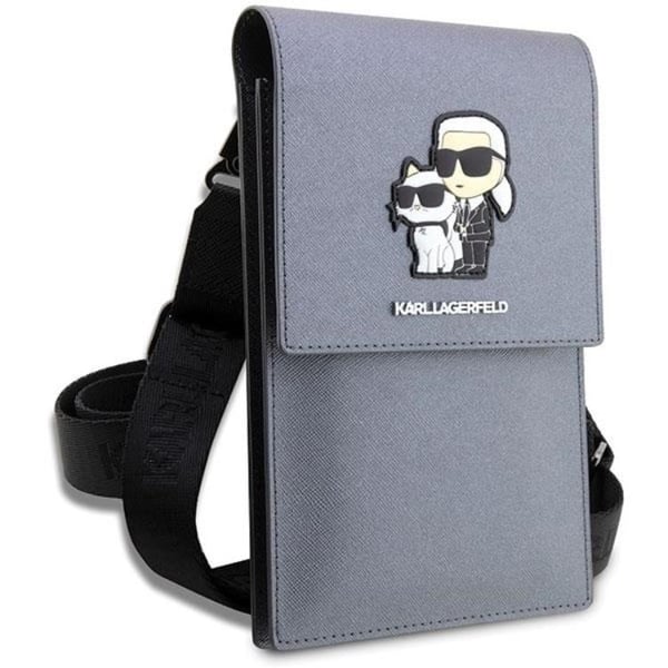 Karl Lagerfeld Halsbandsfodral Saffiano Karl & Choupette - Silver