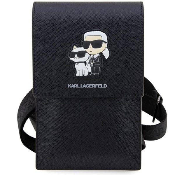 Karl Lagerfeld Halskædeetui Saffiano Karl & Choupette - Sort